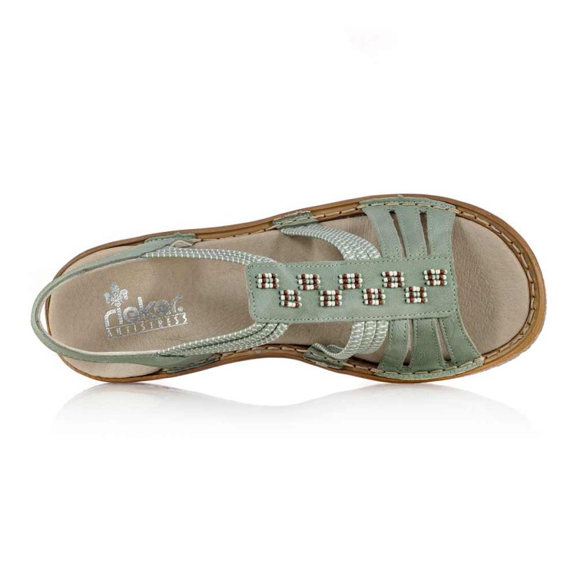 Dámske zelené sandále Rieker 62855-52