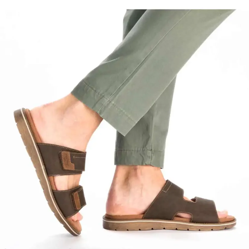 Pánske šľapky Rieker 24394-25 hnedé