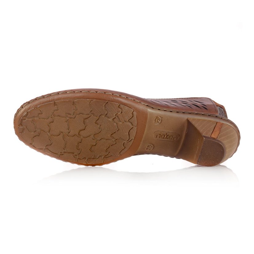 Dámske hnedé kožené sandále Rieker 46775-24