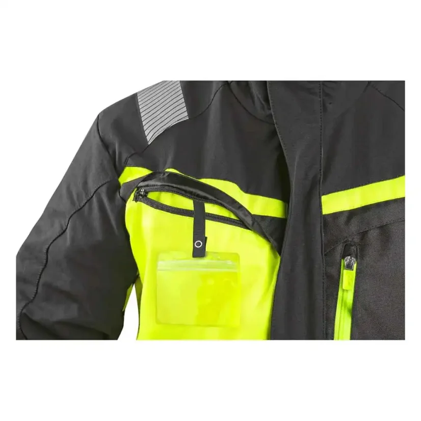 Pánska montérková blúza CXS NAOS čierna-žltá HV žltá, reflexné-pruhy