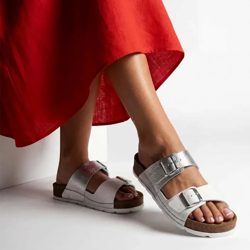 Dámske zdravotné šľapky Batz Mallorca white silver