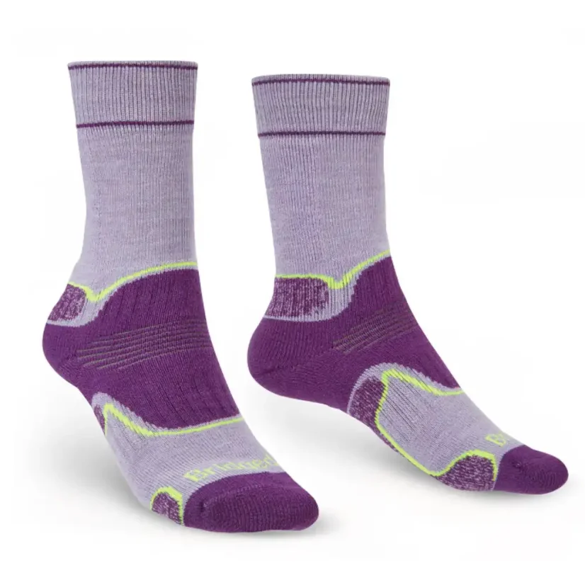 Dámske ponožky Bridgedale Hike MW MP Boot lilac/purple