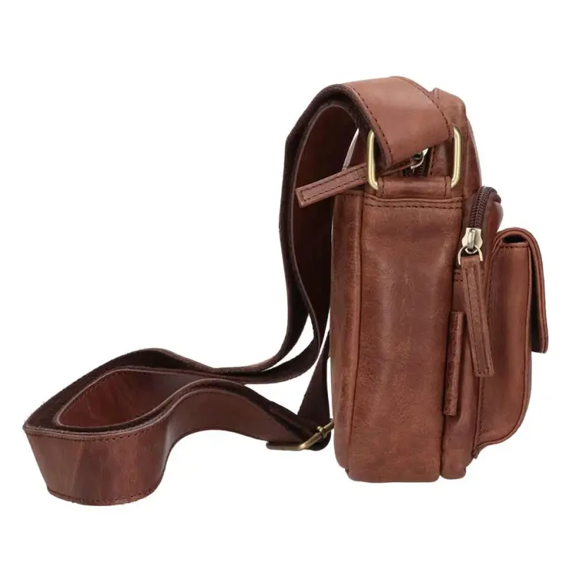 Kožená taška cez plece Lagen BLC-24-2642 hnedá