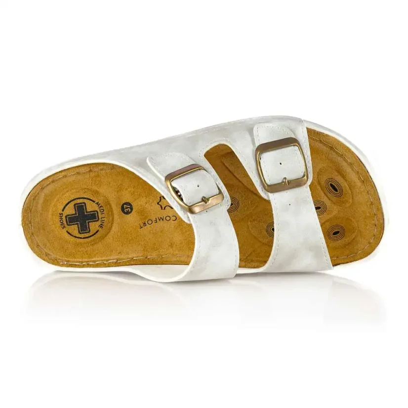 Dámske zdravotné šľapky MEDI LINE S182.002 off white