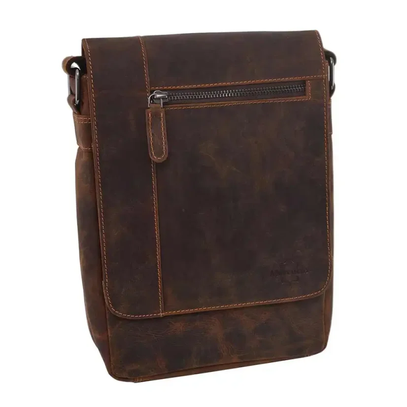 Pánska kožená taška cez rameno Mercucio 250908 tmavo hnedá hunter