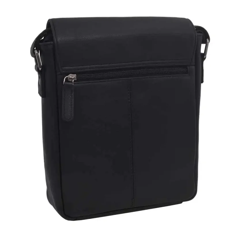 Pánska kožená taška cez rameno Mercucio 250909 čierna nappa