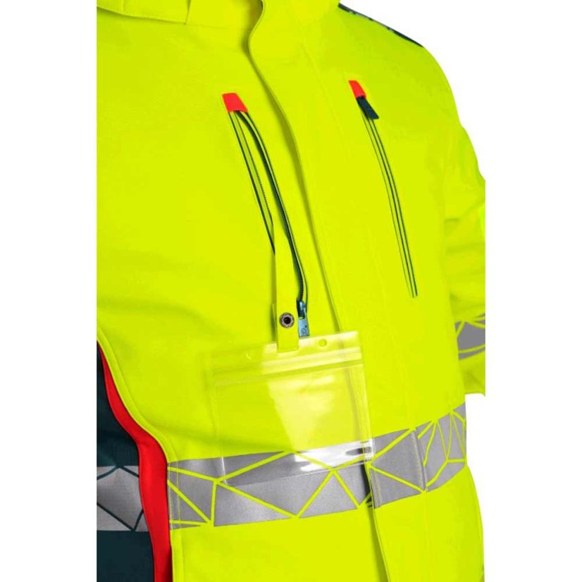 Reflexná bunda Canis CXS BEDFORD WINTER zimná softshell žlto-petrolejová