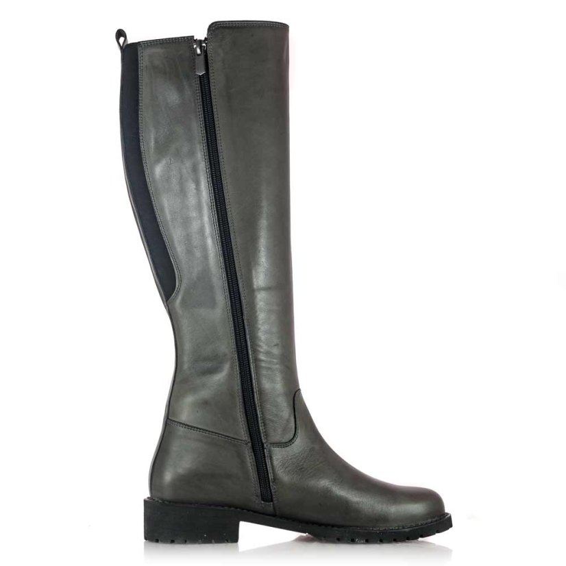 Dámske sivé kožené prechodné čižmy Wild 07744551A2 grey