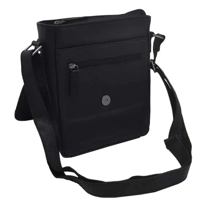 Pánska kožená taška cez rameno Mercucio 250909 čierna nappa