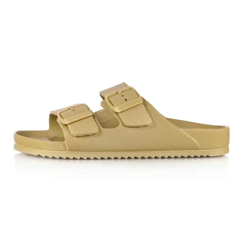 Dámske šľapky Coqui KONG golden beige shiny