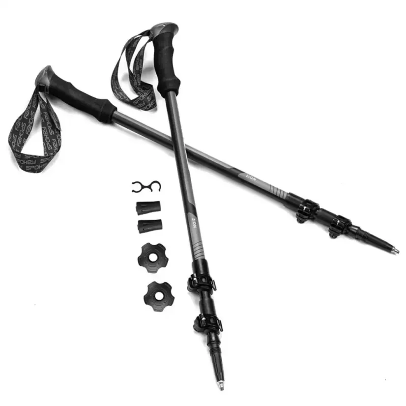 Trekingové palice Spokey ZION 3dielne sivo-čierne