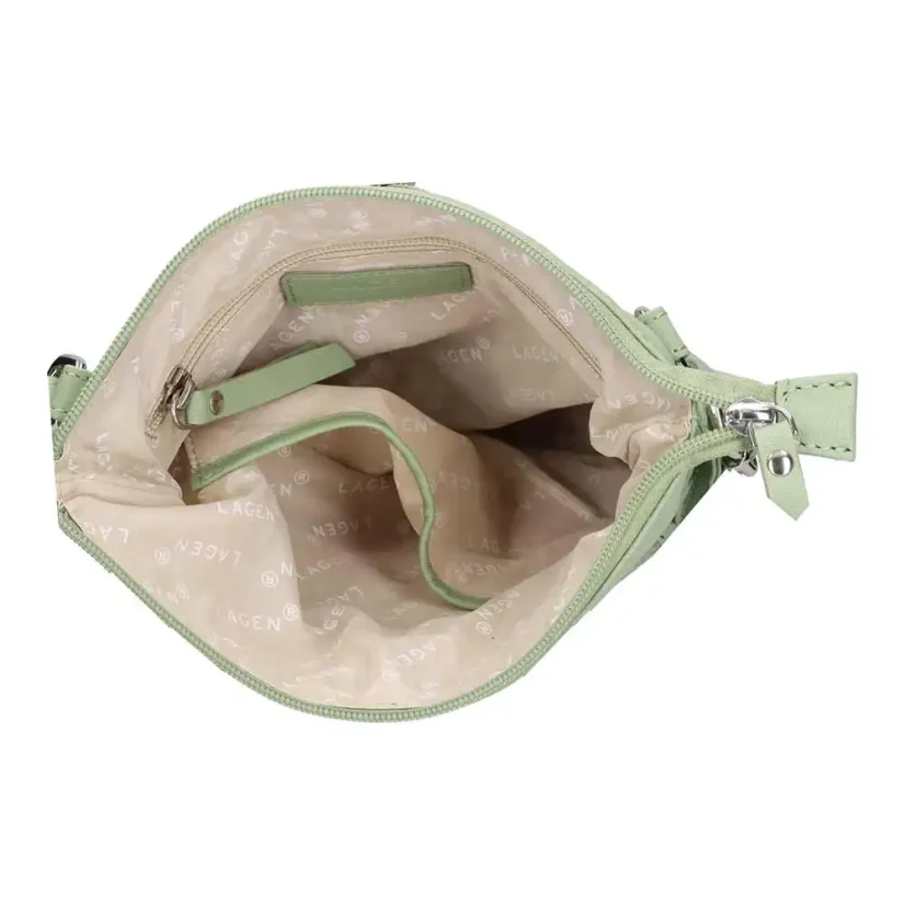 Dámska kožená kabelka Lagen BLC-23-4594-20 zelená