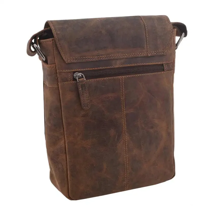 Pánska kožená taška cez rameno Mercucio 250908 tmavo hnedá hunter