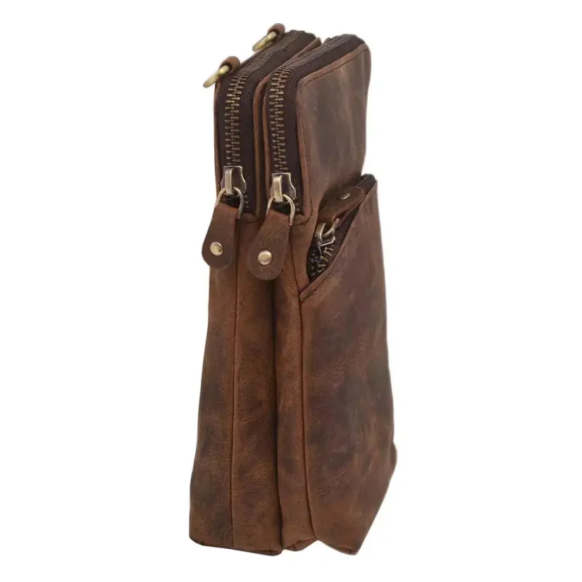 Dámska kožená kabelka 2511538 hnedá