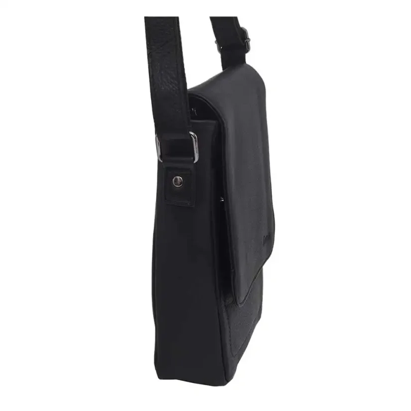 Pánska kožená taška cez rameno Mercucio 250909 čierna nappa