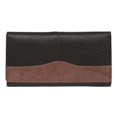 Dámska hnedá kožená peňaženka Lagen PWL-367 black/brown