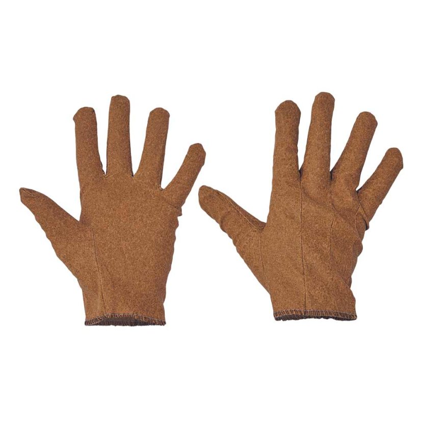 Béžové rukavice Egret šité z bavlneného úpletu s vrstvou vinylu - Veľkosť: 10