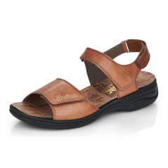 Dámske hnedé kožené sandále Rieker 64559-22