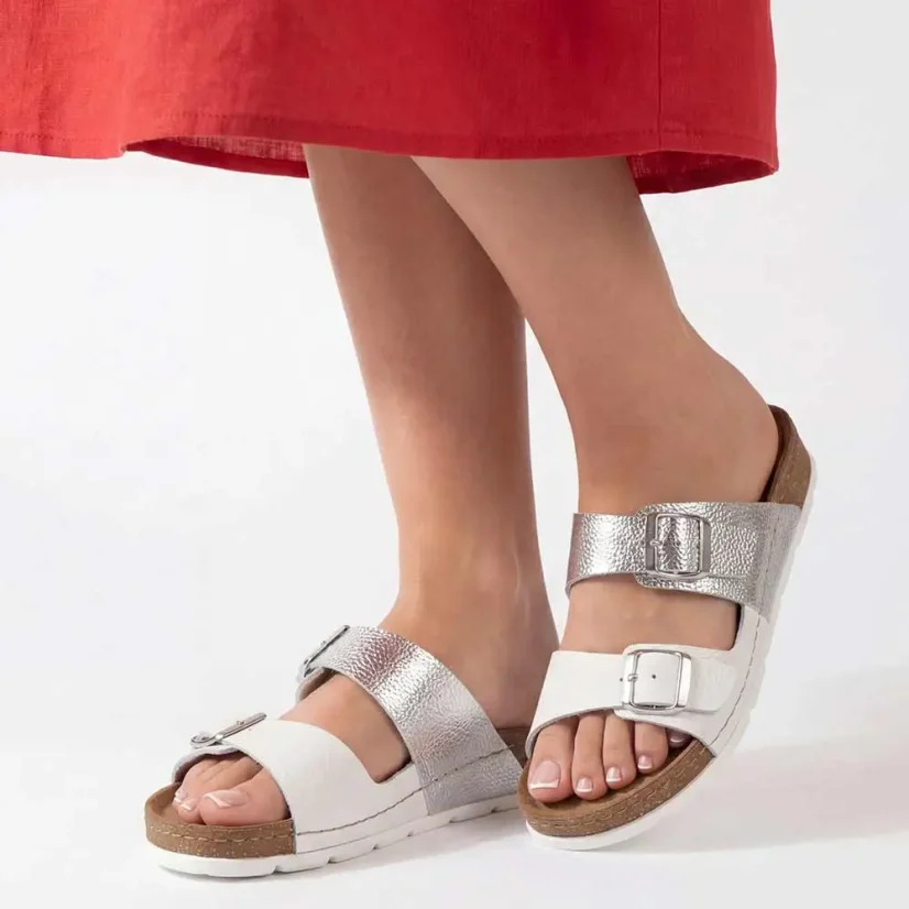 Dámske zdravotné šľapky Batz Mallorca white silver