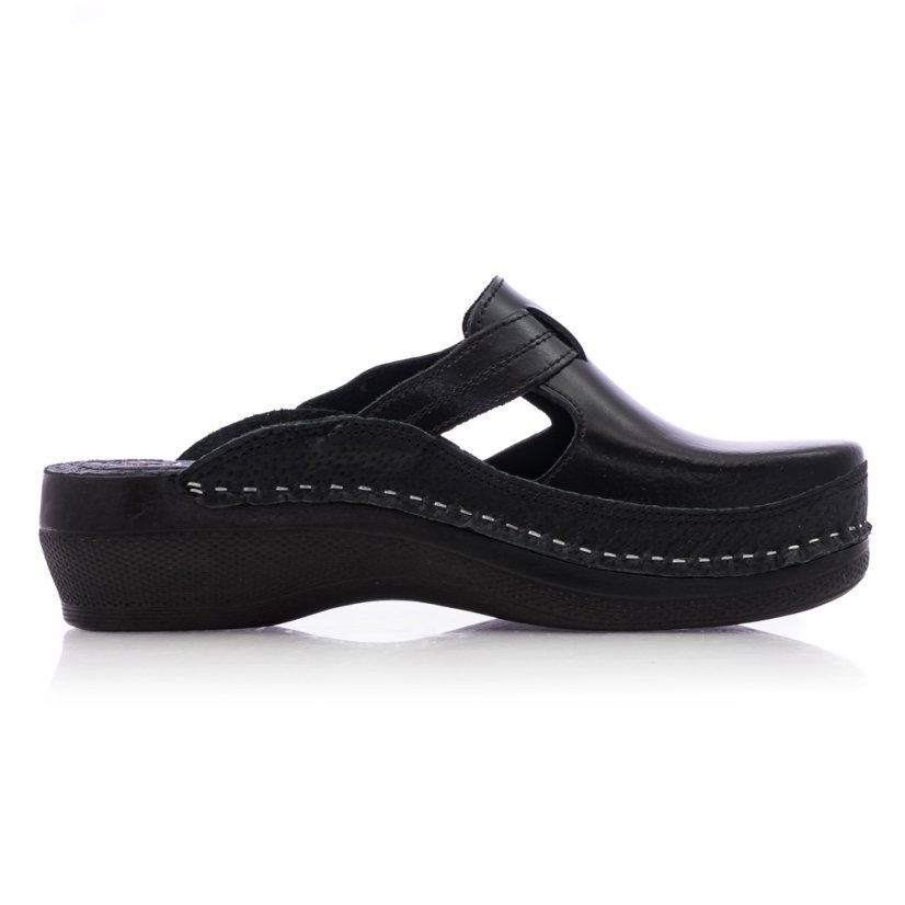 Zdravotné čierne šľapky Batz Flower Black