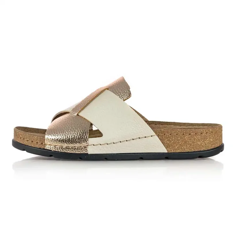 Dámske zdravotné šľapky Batz Marina gold-beige