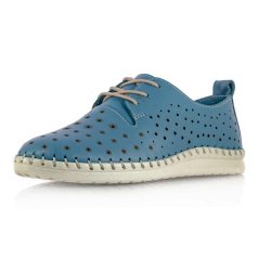 Dámske modré kožené poltopánky Wild 064 6018 A2 denim