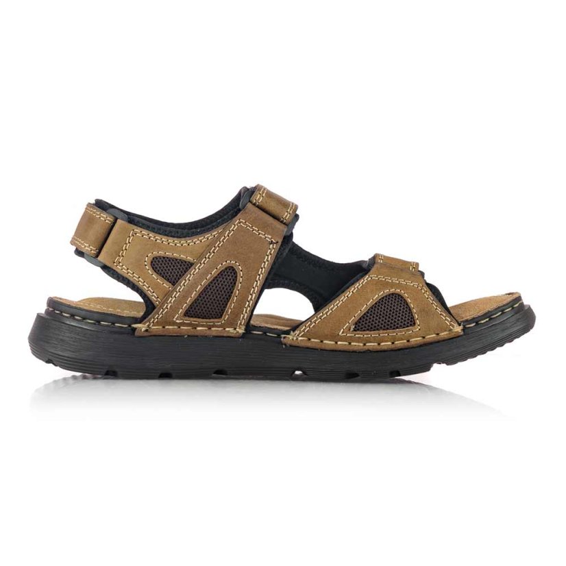 Pánske hnedé kožené sandále Klondike 69810 tan-d.brown