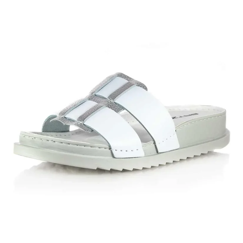 Dámske zdratovné šľapky Batz Hanna white silver