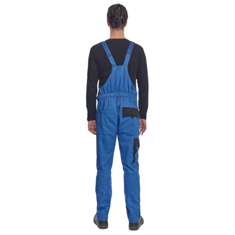 Pánske montérkové nohavice na traky Cerva Max Neo modré s náprsenkou