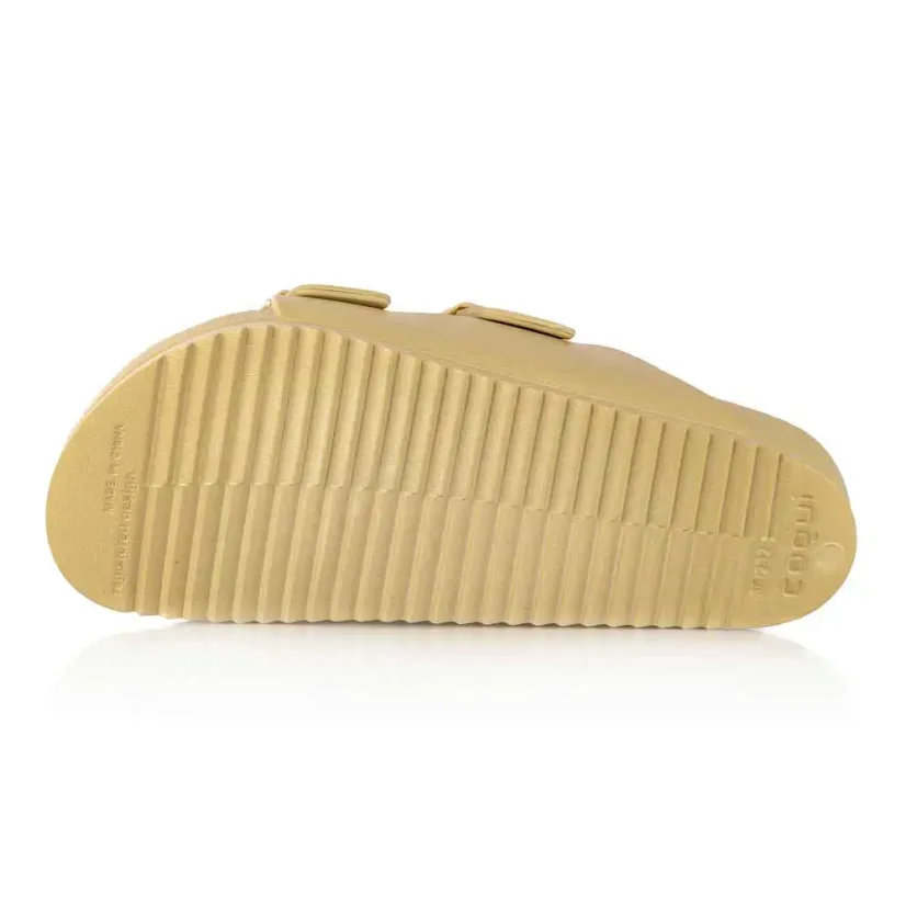 Dámske šľapky Coqui KONG golden beige shiny
