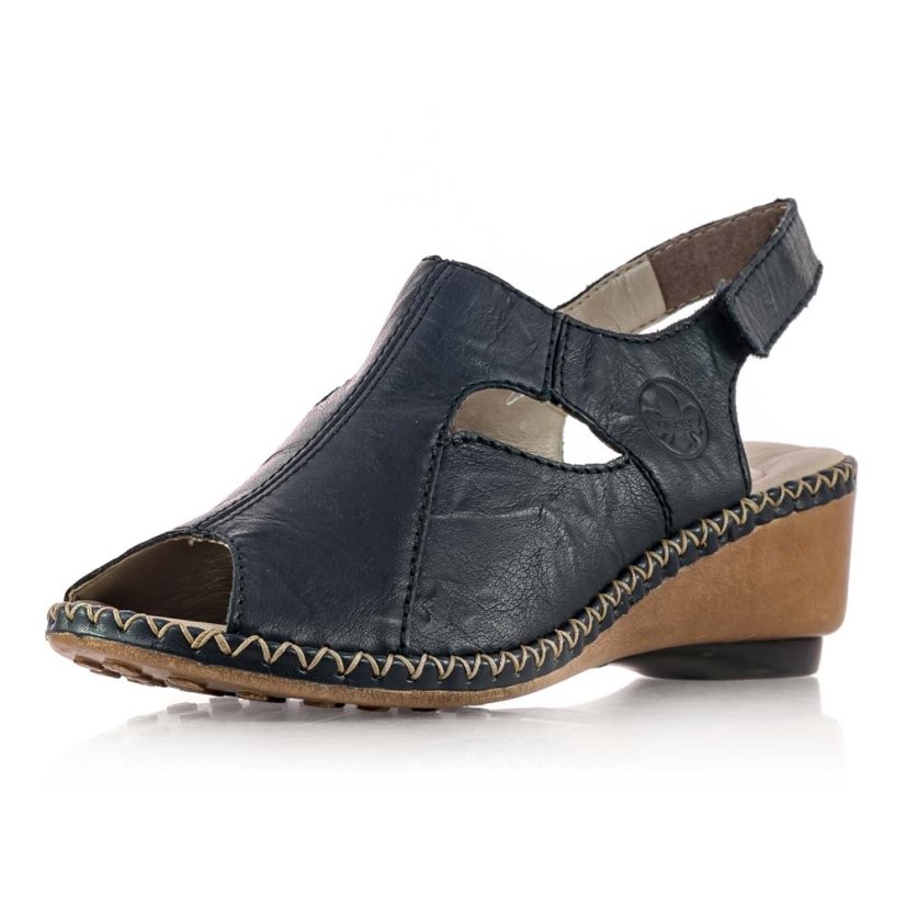 Dámske kožené tmavo-modré sandále Rieker 66150-14