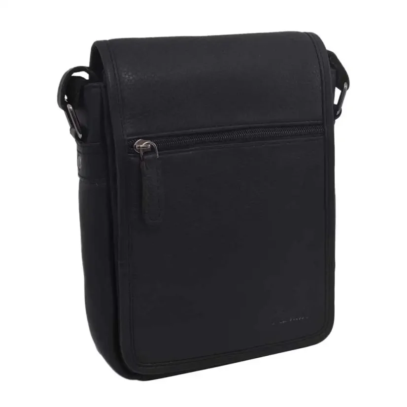 Pánska kožená taška cez rameno Mercucio 250906 čierna nappa
