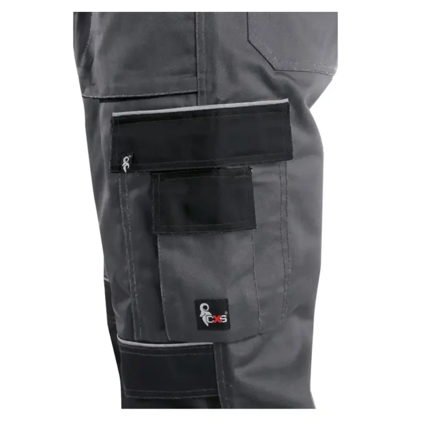 Zimné pracovné nohavice na traky CXS ORION KRYŠTOF sivo-čierne