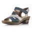 Dámske kožené modré sandále Rieker V2404-12