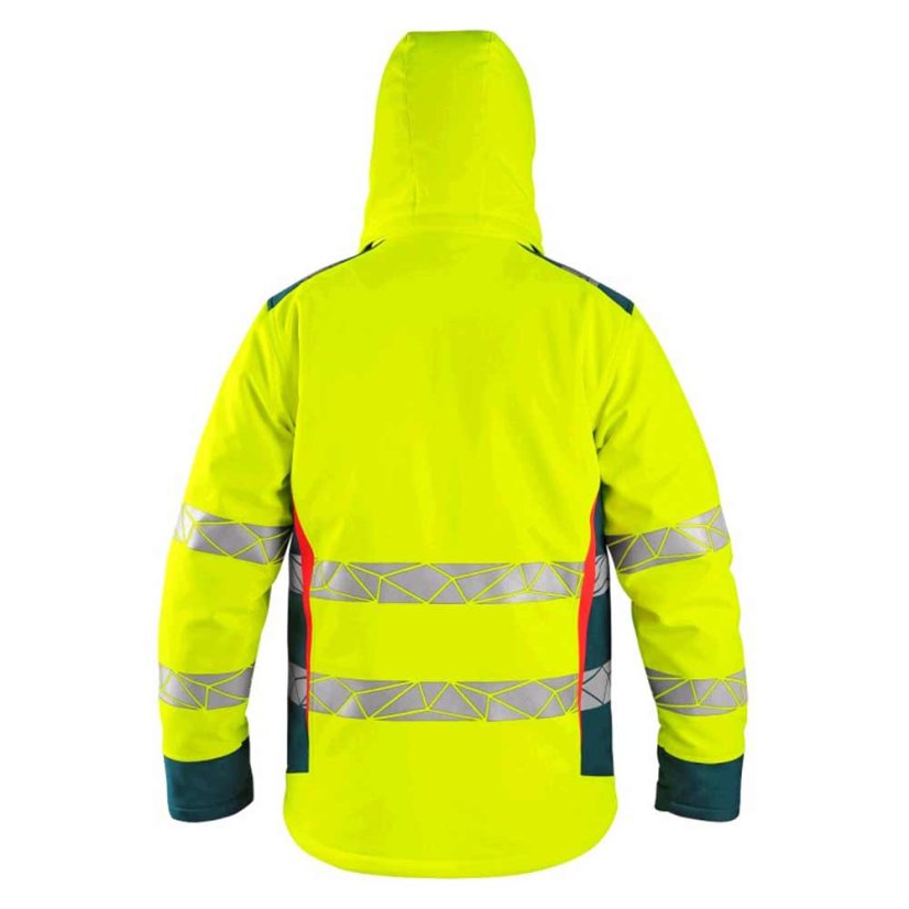 Reflexná bunda Canis CXS BEDFORD WINTER zimná softshell žlto-petrolejová