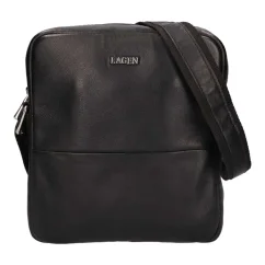Kožená taška cez plece Lagen 92-4P-500-SM čierna