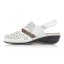 Dámske biele kožené sandále Rieker 47767-80