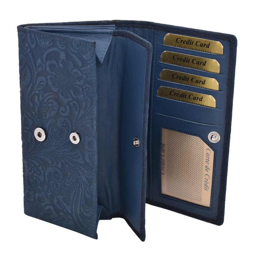 Dámska modrá kožená peňaženka Mercucio 4210643-3