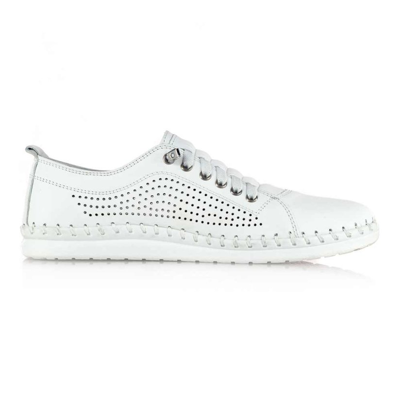 Dámske biele kožené poltopánky Wild 064 6019 A1 white