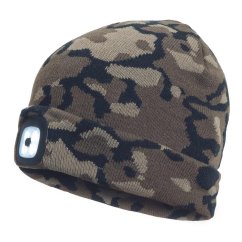 Čiapka Cerva DEEL LED camouflage s led lampou - nabíjateľná s USB