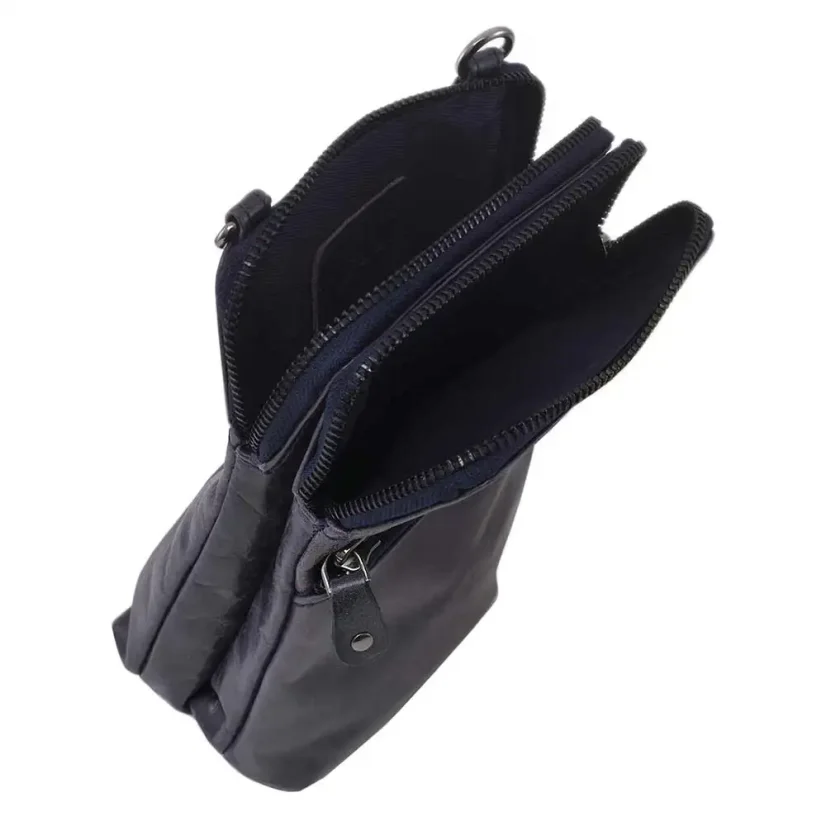 Dámska kožená kabelka 2511538 modrá