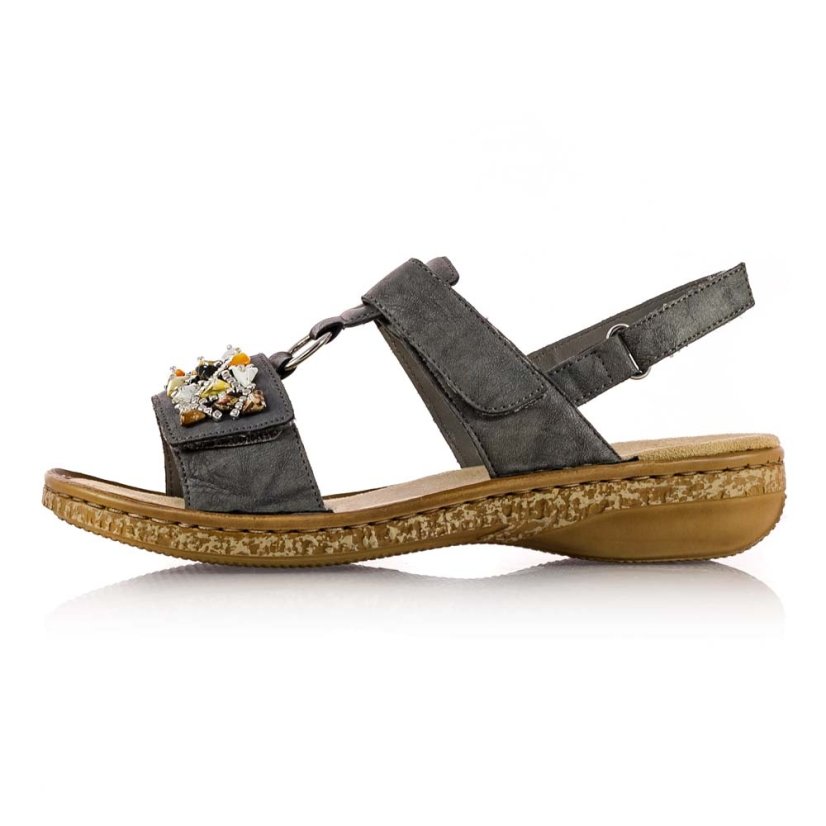 Dámske sivé sandále Rieker 628D7-45