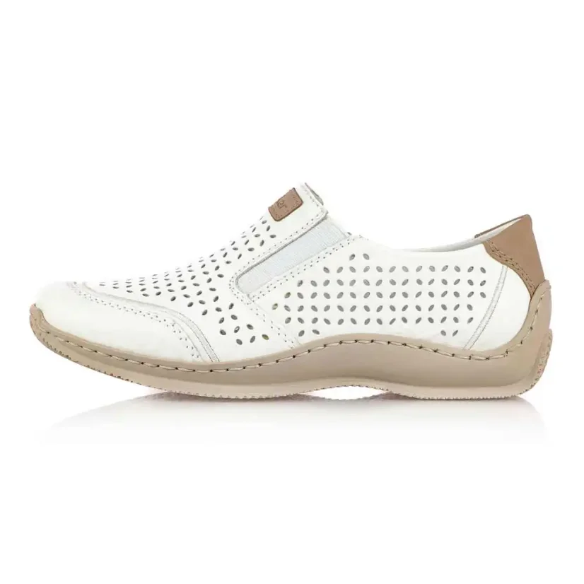 Dámske mokasíny Rieker L1792-80 biele